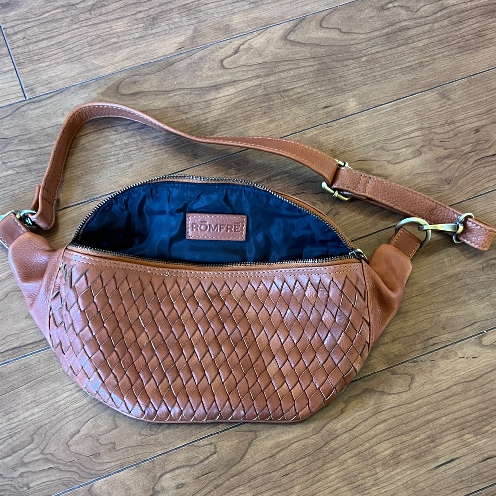 Tan Woven Shoulder Bag